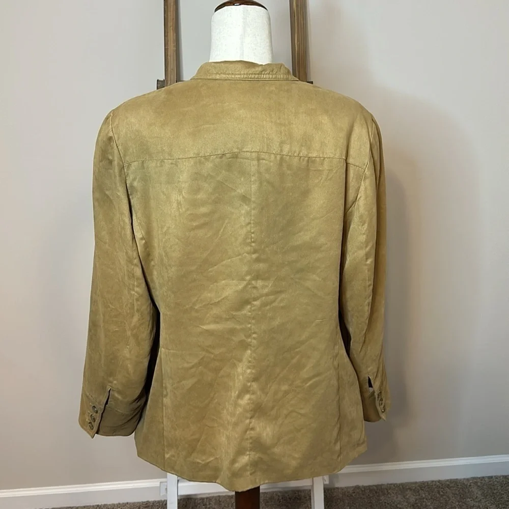 Coldwater Creek Button Up Jacket with Pockets Suede Like Material Size 20 - Picture 14 of 17